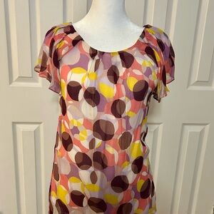 Boden Multicolor Geometric Blouse